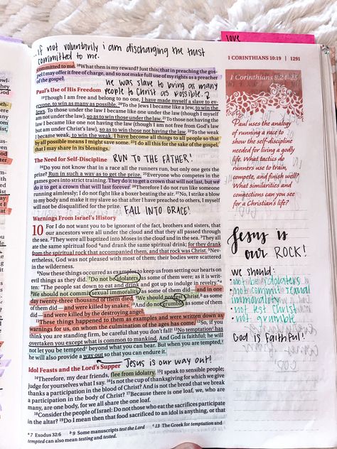 1 Chronicles Bible Notes, 1 Corinthians Bible Study, 1 Corinthians Bible Journaling, Messy Bible, Bible Annotations, Chapter Quotes, Bible Marking, Bible Goals, Corinthians Bible