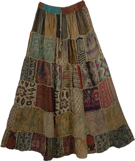 Hippie Skirts, Bohemian Skirt, Mode Boho, Patchwork Skirt, Boho Skirts, Hippie Outfits, Bohemian Clothes, Mode Inspiration, Hippie Style