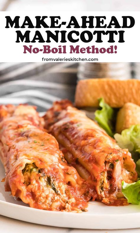 Manicotti Recipe No Boil, No Boil Manicotti Recipe, Easy Manicotti Recipe, Chicken Manicotti, Baked Manicotti, Manicotti Pasta, Cannelloni Recipes, Tostada Recipes, Manicotti Recipe