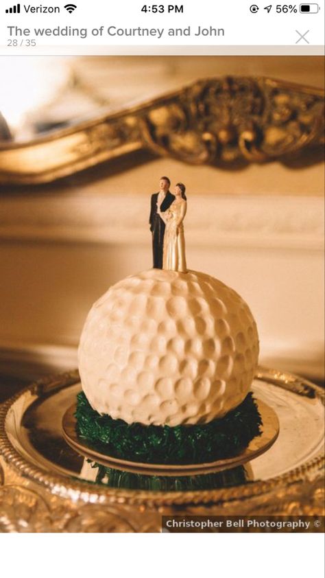 Golf Grooms Cake, Golf Wedding Cake, Fountain Wedding Cakes, Christopher Bell, Zombie Wedding, Sports Cake, Camo Wedding Cakes, Wedding Golf, Grooms Table