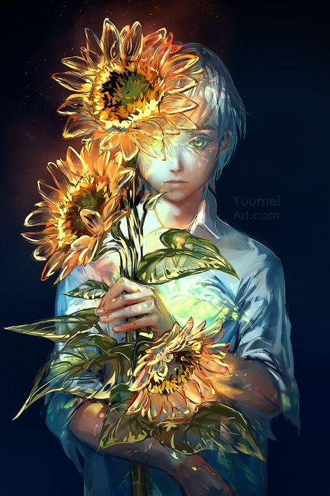 Yuumei Art, Skeleton Flower, Flower Boys, Line Illustration, Human Art, Ethereal Art, Love Painting, Cute Wallpaper Backgrounds, Amazing Art