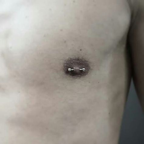 Chest Piercing Men, Weird Men, Chest Piercing, Dream Piercings, Men's Piercings, Cool Piercings, Piercing Tattoo, Tattoos And Piercings, Geometric Tattoo