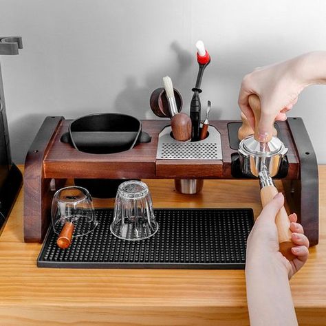 Home Coffee Setup, Home Barista Setup, Espresso Coffee Station, Coffee Bar Decorations, At Home Coffee Bar, Coffee Bar In Kitchen, Coffee Bar Ideas Kitchen, Bar In Kitchen, Coffee Bar At Home