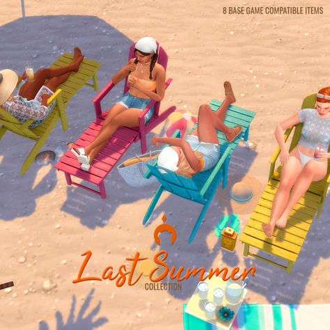 Summer Furniture, Last Days Of Summer, The Sims 4 Packs, Sims 4 Mm, Sims 4 Build, Last Days, Ts4 Cc, Sims 4 Clothing, Beach Poses