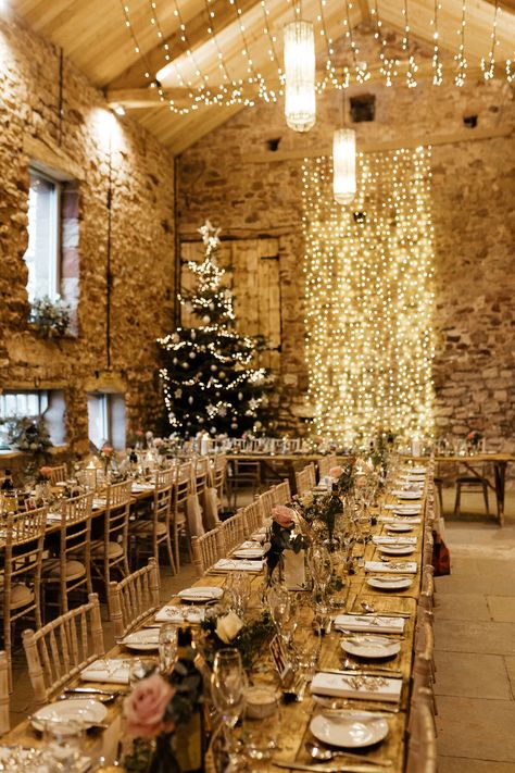 Eden Wedding Barn, December Winter Wedding. Jo + Rich. — Caitlin + Jones - UK & Destination Wedding Photography Winter Barn Weddings, Christmas Wedding Themes, Christmas Wedding Inspiration, Barn Party, December Winter, February Wedding, Wedding Themes Winter, Winter Wedding Decorations, Wedding Inspired