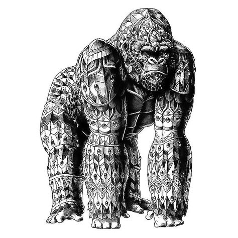 Silverback Gorilla Tattoo Design - Amazing tattoo design of a gorilla made of intricate patterns. Silverback Gorilla Tattoo, Gorilla Art, Warts On Hands, Warts On Face, Totem Tattoo, Gorilla Tattoo, Silverback Gorilla, Brown Spots On Skin, Get Rid Of Warts