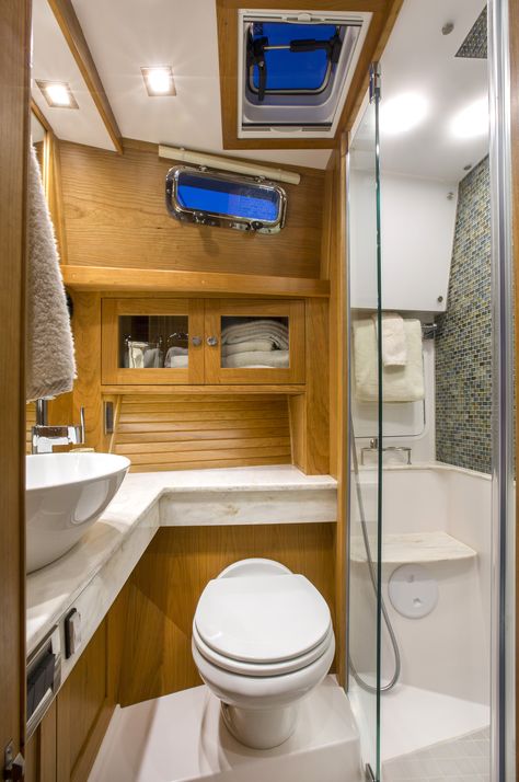 Sailboat Remodel, Yacht Bathroom, Boat Remodel, Floating Raft, Luxury Sailing Yachts, Boat Interior Design, Sailboat Interior, Boat Interiors, Yacht Interior Design