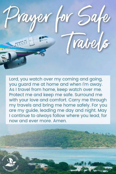 A daily prayer for safe travels. Whether you travel for work or school, or are heading out on a vacation, pray for God's protection for your travels. || Kathryn Shirey #pray #prayer #prayerfortravel Praying For Traveling Grace, Prayers For A Safe Flight, Prayers For Safe Travels Trips, Prayers For Flying, Prayers For Traveling Safety By Plane, Prayers For Safe Travels, Traveling Grace Prayers, Prayer For Safe Travel By Plane, Safe Trip Prayer