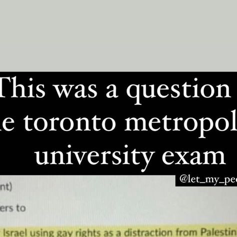 @let_my_people_know on Instagram: "A Jewish student took a picture of this anti-Semitic question he found on his exam at the Toronto Metropolitan University" Toronto Metropolitan University, University Exam, Rap Monster, Instagram A, Toronto, Rap, University, Take That, Let It Be