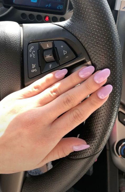 Simple oval nails purple lavender Purple Oval Nails, Simple Oval Nails, Nails Purple, Oval Nails, Purple Lavender, Lavender, Nails, Purple