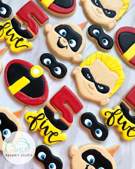 The Incredible Birthday Party, The Incredibles Cookies, The Incredibles Cake, Incredibles Cake, Disney Party Foods, Incredibles Party, Incredibles Birthday Party, Disney Dishes, Lego Themed Party