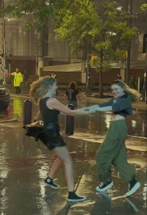 Dancing In The Rain Friends, Dance With Friends Aesthetic, Bhoomi Core, Friends Dancing In The Rain, Dancing With Friends Aesthetic, Friends Dancing Aesthetic, Friends Having Fun Aesthetic, People Dancing In The Rain, Friends In The Rain