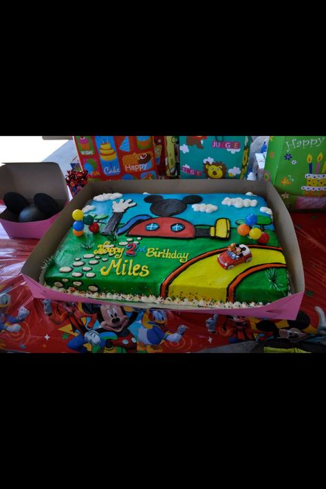 Mickey Mouse clubhouse birthday cake (By Gina's Piece of cake Santa Maria, CA) Mickey Mouse Birthday Sheet Cake, Mickey Mouse Clubhouse Sheet Cake, Mickey Sheet Cake, Mickey Clubhouse Cake, Mickey Mouse 2nd Birthday Cake, Mickey Mouse Sheet Cake, Mickey Mouse Clubhouse Birthday Cake, Mickey Mouse Clubhouse Cake, Mickey Mouse Bday