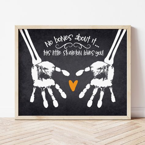 Skeleton Preschool Craft | Halloween Handprint Art | Ollie + Hank Skeleton Art For Toddlers, Skeleton Preschool, Halloween Handprint Art, 2024 Artwork, Halloween Handprint Crafts, Halloween Handprint, Nanny Ideas, 4h Projects, Care Giver