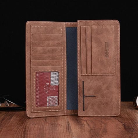 Men's retro PU leather wallet Korean version of the frosted leather wallet men's youth wallet tide Leather Card Holder Wallet, Wallet Vintage, Card Holder Purse, Genuine Leather Purse, Pu Leather Wallet, Pocket Cards, Coin Bag, Leather Bifold Wallet, Leather Wallet Mens