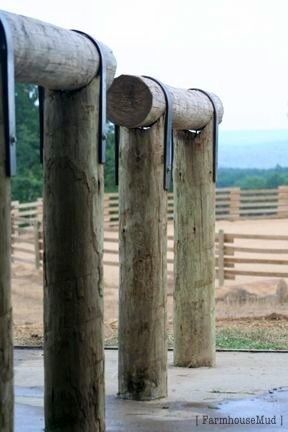 the ultimate hitching posts Tie Post For Horses, Horse Tie Up Post, Horse Tie Post, Hitching Post For Horses, Pole Fence, Horse Shed, Horse Tack Rooms, Horse Farm Ideas, Tack Rooms