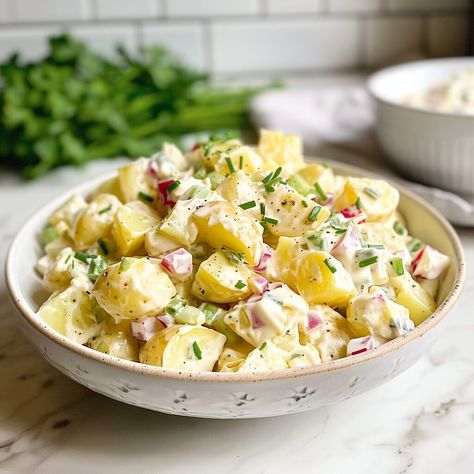 Hellmann's Potato Salad Recipe Potato Salad With Mayonnaise, Salad With Mayonnaise, Making Potato Salad, Creamy Potato Salad, Potato Salad Recipe, Fingerling Potatoes, Creamy Potato, Best Breakfast Recipes, Potatoe Salad Recipe