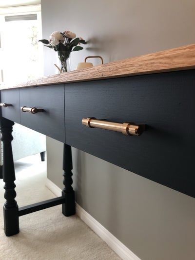 Diy Console Table Entryway, Entry Table With Drawers, Diy Entry Table, Diy Entryway Table, Console Table Entryway, Pocket Holes, Diy Console, Diy Console Table, Sunken Living Room