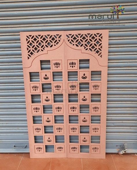 Mandir Shutter Design, Mdf Jali Design For Mandir, Cnc Jaali Design, Mandir Jali Design, Mandir Doors, Temple Door Design, Mandir Partition, Mandir Door Design, Mandir Unit