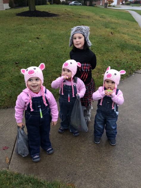 Three Little Pigs Halloween Costumes, 3 Little Pigs Costume, Three Little Pigs Costume, Toddler Pig Costume, Pig Halloween Costume, Wolf Halloween Costume, Halloween Costumes For Big Kids, Pig Costume