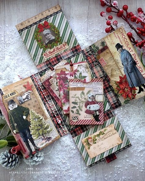 Tim Holtz Christmas 2022, Christmas Journaling, Christmas Journals, Tag Book, Tim Holtz Crafts, Design Tape, Tim Holtz Ideas, Tim Holtz Christmas, Christmas Junk Journal