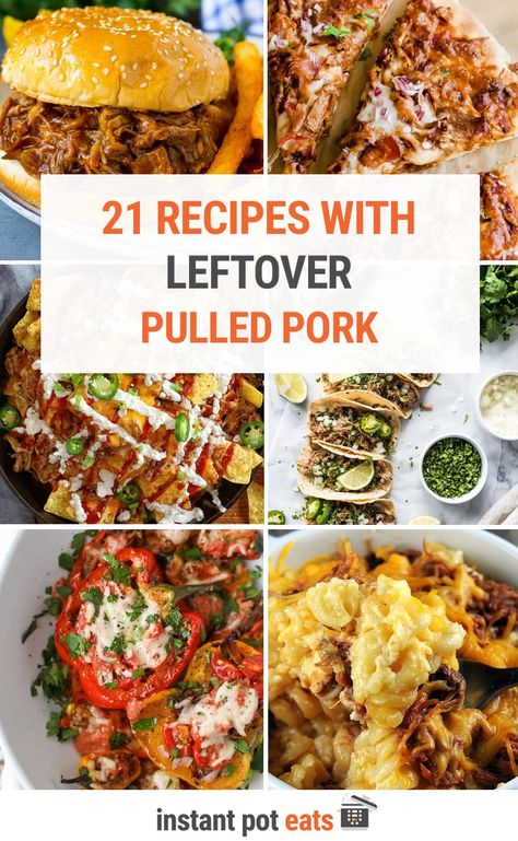 Leftover Barbecue Pulled Pork Recipes, Pulled Pork Party Food, Recipes That Use Shredded Pork, Shredded Pork Meal Prep, Bbq Pork Meals, Bbq Pulled Pork Meals, Meal Prep With Pulled Pork, Smoked Pull Pork Recipes, Pull Pork Pizza