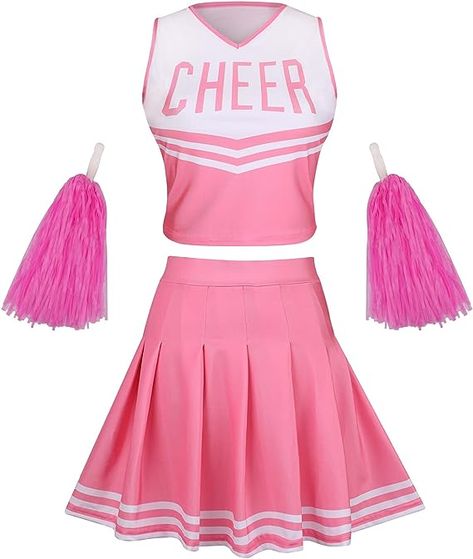 Amazon.com: GRAJTCIN Teenagers & Womens Cheerleader Costume Halloween Party Cute Cheer Outfit Crop Top : Clothing, Shoes & Jewelry Halloween Costume High School, Cheerleader Costume Halloween, Zombie Cheerleader Costume, Girls Cheerleader Costume, Cheerleader Halloween Costume, Cheer Costumes, Trio Halloween Costumes, Cheerleader Costume, Cheer Outfits