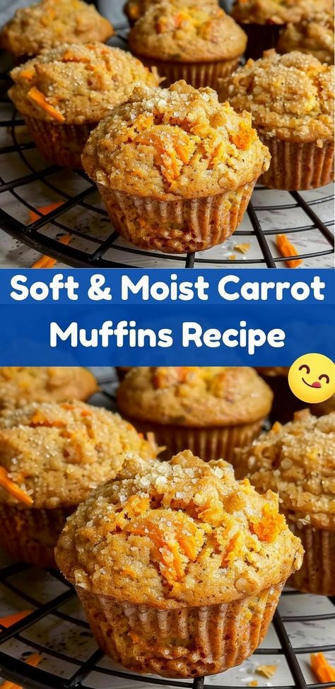 Indulge in the tender goodness of these carrot muffins, crafted with a simple recipe that's ideal for breakfast, a quick snack, or a sweet treat whenever you crave one. Recipe With Shredded Carrots, Muffins With Yogurt, Moist Muffin Recipe, Carrot Muffins Easy, Carrot Muffins Recipe, Healthy Carrot Muffins, Carrot Cake Muffin Recipe, Yogurt Frosting, Carrot Muffin Recipe