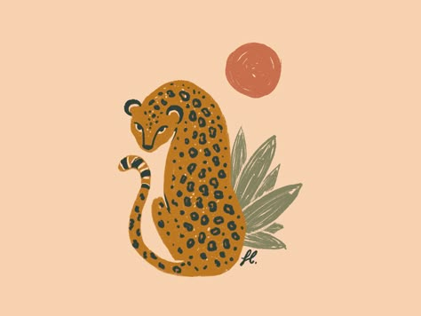 Sunny leopard by Fl¨¢via Mayer Logo Animal, Leopard Art, Keramik Design, Arte Inspo, 로고 디자인, Art Plastique, 귀여운 동물, Animal Illustration, Big Cats