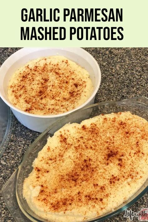 Garlic Parmesan Mashed Potatoes Parmesan Crusted Mashed Potatoes, Mashed Potatoes In Oven, Garlic Parmesan Mashed Potatoes, Parmesan Mashed Potatoes, Thanksgiving Meals, Potatoes In Oven, Potato Skin, Parmesan Crusted, Thanksgiving Dishes