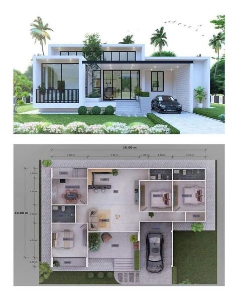 Layout House, Game House, Pelan Rumah, Minimal House, Small House Design Exterior, House Floor Design, Building House Plans Designs, تصميم للمنزل العصري, Building Plans House