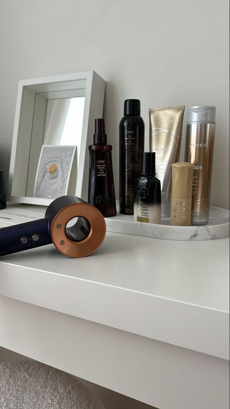 Hair Dryer Aesthetic, Hair Care Essentials, Dyson Hair, Spa Time, Dyson Hair Dryer, Dream Lifestyle, Beauty Collection, Skin Care Products, Retail Design