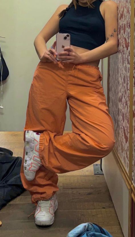 urban outfitters tech pants Orange Baggy Pants Outfit, Tech Pants, Style Upgrade, Baggy Pant, Parachute Pants, Harem Pants, Capri Pants, Orange, The Originals