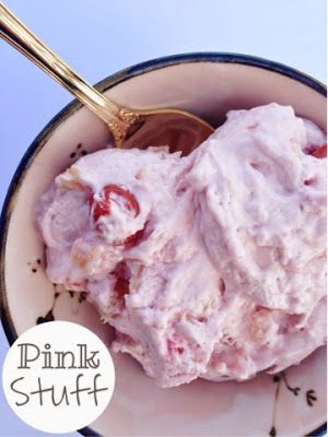 Nellie & Phoeb's: In the Kitchen- Pink Stuff or Pink Fluff Cherry Crisp Recipe Easy, Cherry Crisp Recipe, Cherry Fluff, Recipes With Cool Whip, Pink Fluff, Cool Whip Desserts, Cherries Salad, Cherry Crisp, Old Cookbooks