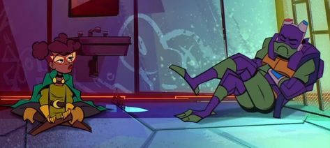 April And Donnie 2018, April And Donnie, Tmnt Screenshots, Rottmnt Drawing, Rottmnt April, Rottmnt Donatello, Rottmnt Screenshots, Donnie Rottmnt, Turtle Ship