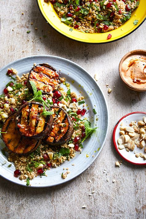 Middle Eastern Aubergine Recipes, Bodycoach Recipes, Joe Wicks Recipes, Aubergine Recipes, Bbq Veggies, Aubergine Recipe, Couscous Recipe, Joe Wicks, Body Coach