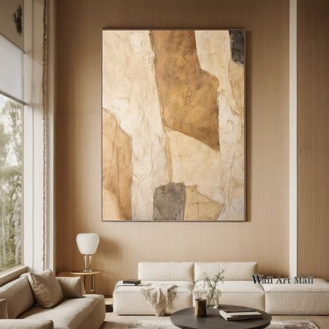 Brown Textured Wall, Large Format Art, Beige Abstract Painting, Beige Minimalist, Neutral Wall Decor, Minimalist Abstract Art, Wabi Sabi Art, Wabi Sabi Wall Art, Brown Painting