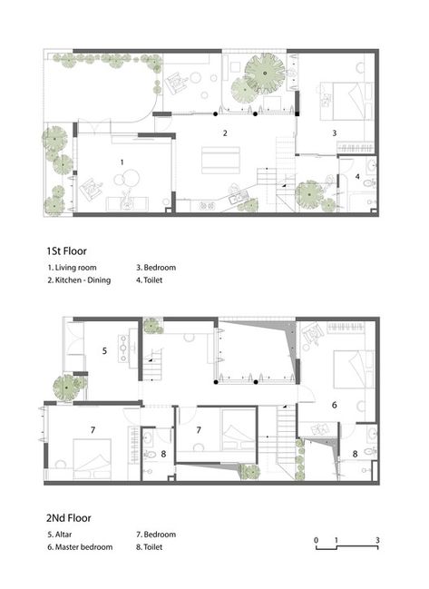 A-House / IZ Architects | ArchDaily Courtyard Houses, Narrow House Plans, 2bhk House Plan, Concept Model, Courtyard House Plans, Compact House, Suburban House, Small Courtyards, Villa Plan