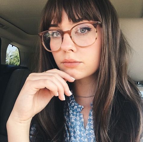 Bangs With Glasses Square Face, Fringe Hairstyles With Glasses, Short Hair With Bangs And Glasses, Fringe With Glasses, Haircuts For Big Noses, Bangs With Glasses, Arden Rose, Short Hair Glasses, Bangs And Glasses