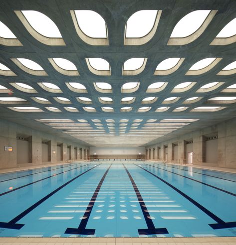 SWIMMING POOL OF DEZSŐ GYARMATI | Plant - Atelier Peter Kis | Media - Photos and Videos - 9 | Archello London Aquatics Centre, Aquatics Center, Hadid Architecture, Aquatic Center, 2012 Summer Olympics, Indoor Swimming Pool, Zaha Hadid Architects, Indoor Swimming, Zaha Hadid