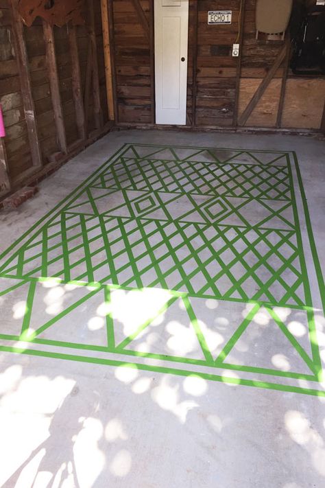 Paint Concrete Floor, Concrete Garage Floor, How To Paint Concrete, Painted Porch Floors, Paint Concrete Patio, Stencil Concrete, Paint Concrete, Garage Floor Paint, Painted Concrete Floors