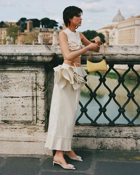 Colin James on Instagram: “when in Rome. styled by me 🤍 BIG LOVE to the best team: @sonia_szostak @julianacala @olicoool @lukaszdziedzic @aurelia.liansberg…” Jacquemus Linen, Jacquemus Skirt, Cotton Maxi Skirt, Cotton Maxi Skirts, Cotton Maxi, Linen Skirt, Logo Design Trends, Strap Tops, Slingback Pump