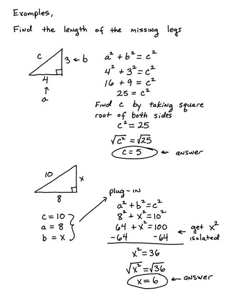 Pythagorean Theorem Phytagoras Theorem, Pythagorean Theorem Notes, Science Core, Greece Project, Factor Theorem, Note Layout, Notes Examples, 9th Grade Math, Useful Spanish Phrases