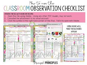 Classroom Observation Checklist, School Leadership Principal, Principal Ideas, Teacher Observation, Classroom Observation, Student Centered Classroom, Open Word, Back To School Organization, School Leadership