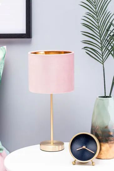 Bedroom Table Lamps Bedside Lighting, Pink Bedroom Accessories, Preppy Room Aesthetic, Light Pink Bedrooms, Girls Bedroom Lighting, Pink Lamp Shade, Blush Pink Bedroom, Pink Living Room Decor, Velvet Table