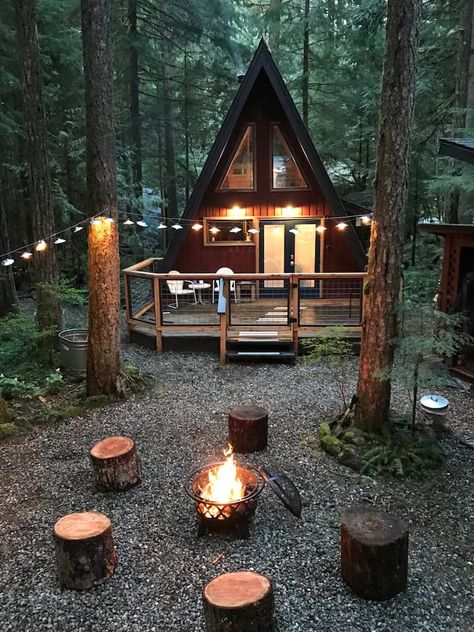 A Frame Cabins, A Frame Cabin, Tiny Cabin, A Frame House, Tiny House Cabin, Small Cabin, Cabin In The Woods, Cabin Ideas, Cabins And Cottages