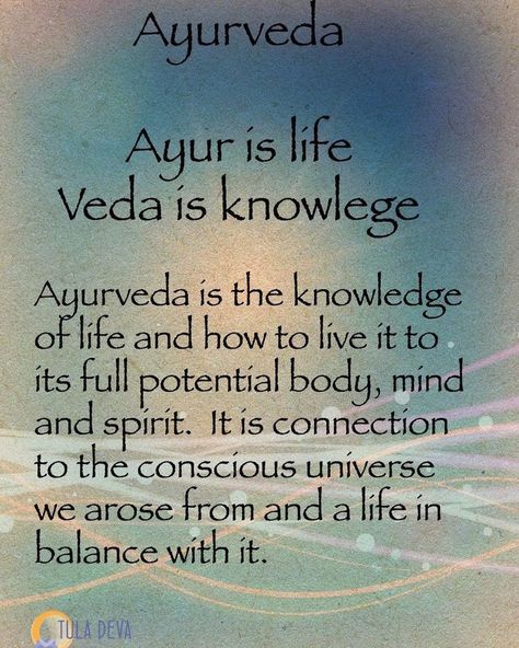 Ayurveda is the science of life..ancient traditions & rituals along with modern day life balance #chopracenter #ayurvedaeducator #deepak Ayurveda Kapha, Ayurveda Dosha, Ayurveda Vata, Ayurveda Diet, Ayurveda Recipes, Ayurvedic Diet, Ayurveda Lifestyle, Ayurveda Life, Ayurvedic Recipes