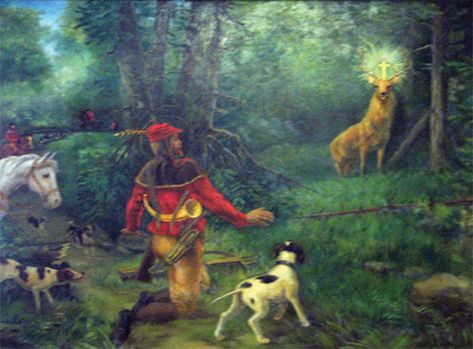 PRAYER TO SAINT HUBERT. St Hubert, Deer Camp, Celtic Gods, Power Animal, Spiritual Symbols, St Francis, Patron Saints, Gods And Goddesses, Religious Art