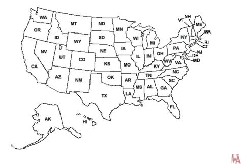 Blank Outline Map of The United States | WhatsAnswer Us Map Printable, Paper Tulips, State Abbreviations, Montessori Geography, Us State Map, States And Capitals, Map Template, Flag Coloring Pages, Map Outline