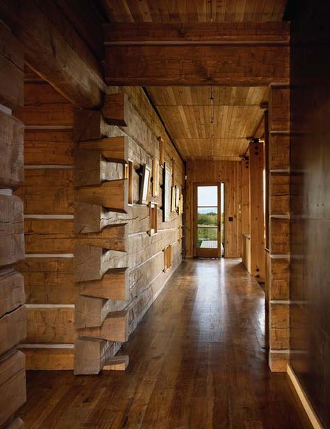 Log Cabin, beautiful.  Like the flat log walls better than the rounded log walls...ideas for dadhttp://www.fixthefamily.com/blog/6-reasons-to-not-send-your-daughter-to-college Log Cabin Interior Design, Interior Cabin, Log Cabin Living, Cabin Interior Design, Log Cabin Interior, Log Cabin Ideas, Log Wall, Small Log Cabin, Cabin Living